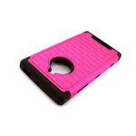 Coveron For Nokia Lumia 830 Case Hybrid Diamond Hard Hot Pink Black Cover