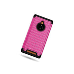 Coveron For Nokia Lumia 830 Case Hybrid Diamond Hard Hot Pink Black Cover