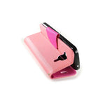 Coveron For Samsung Galaxy Avant Wallet Light Pink Hot Pink Credit Card Folio
