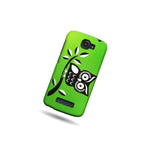 Coveron For Alcatel One Touch Fierce 2 Pop Icon Case Green Owl Hard Cover