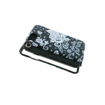 For Iphone 7 8 Hybrid Hard Soft Rubber Armor Case Cover Black Flower Roses