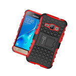 Red Kickstand Phone Case For Samsung Galaxy Express 3 Hard Cover W Stand