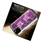 Purple Flower Rhinestone Bling Hard Slim Phone Case For Apple Iphone 11 Pro Max