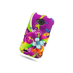 Hard Cover Protector Case For Zte Reef N810 Purple Green Flower