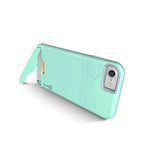 Mint Teal Case For Apple Iphone 8 7 Kickstand Credit Card Slot Phone Cover