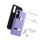 For Motorola Moto G Power 2020 Case Magnetic Metal Kickstand Purple Phone Cover
