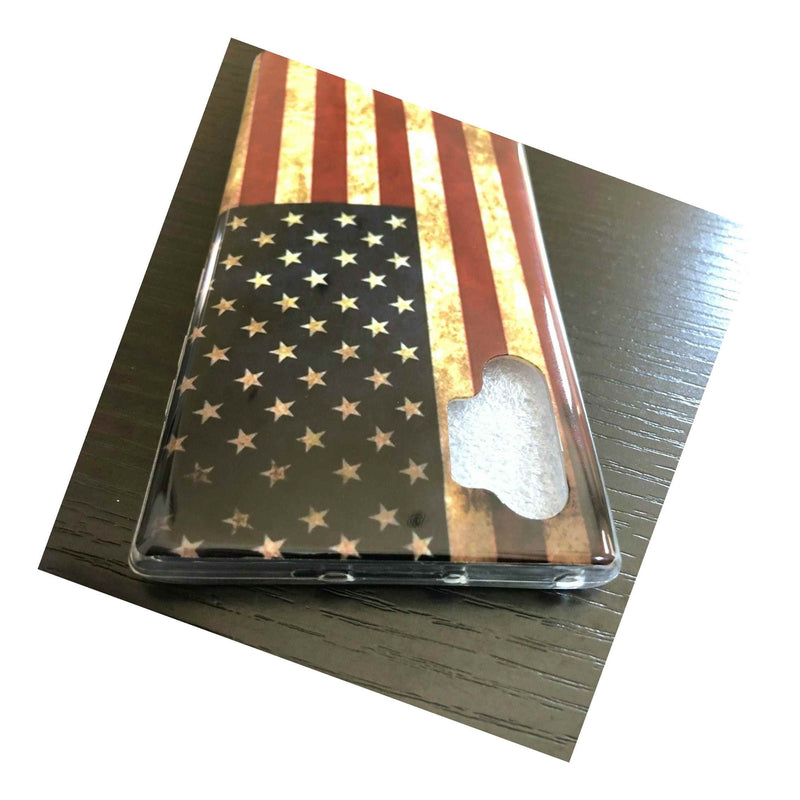 For Samsung Galaxy Note 10 Plus Tpu Rubber Gummy Case Cover Usa American Flag