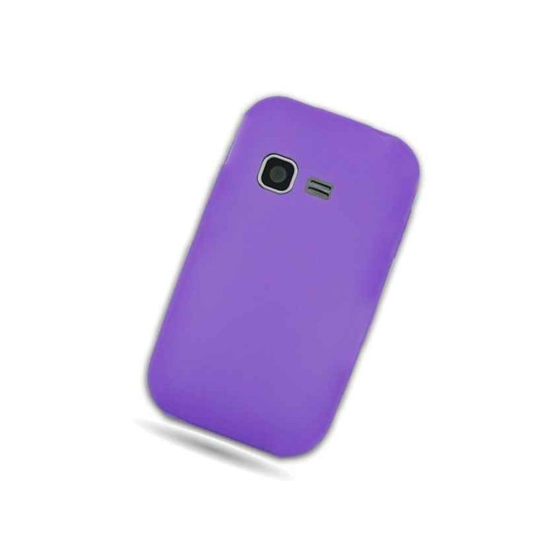 Samsung S390G Freeform M T189N Case Purple Rubber Silicone Skin Cover