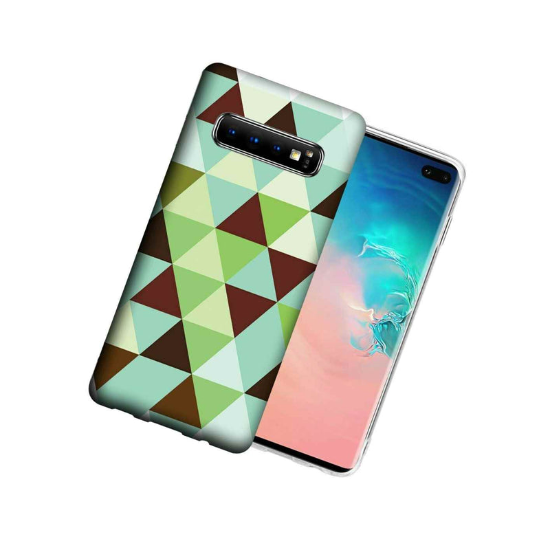 For Samsung Galaxy S10E Mint Chocolate Checkered Gel Phone Case Cover