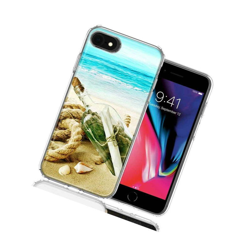 For Apple Iphone 7 8 Se Beach Message Bottle Hybrid Phone Case