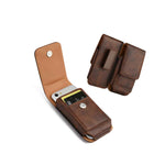 For Lg Q70 Brown Pu Leather Vertical Holster Pouch Swivel Belt Clip Case Cover