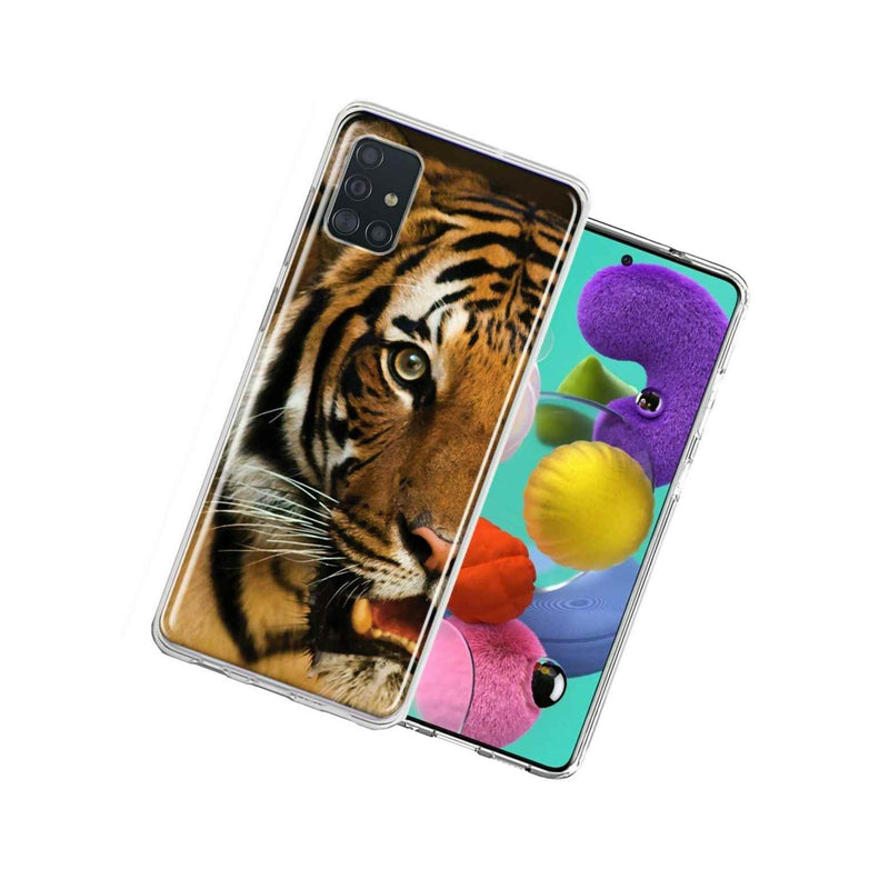For Samsung Galaxy A51 Tiger Face Design Double Layer Phone Case Cover