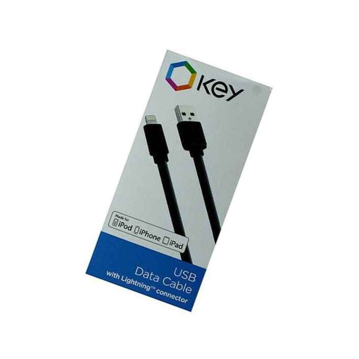 Key 3 Ft Apple Mfi Certified Lightning Charge Sync Data Cable Iphone Black New
