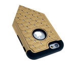 For Iphone 6 6S Plus Hybrid Armor Rugged Case Cover Gold Diamond Bling