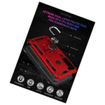 For Motorola Moto G Stylus Hybrid Magnetic Ring Kickstand Armor Red Case Cover
