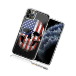 For Apple Iphone 12 Mini Us Flag Skull Double Layer Phone Case Cover