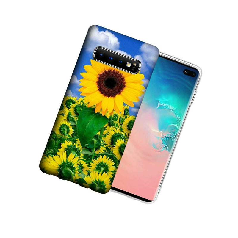 For Samsung Galaxy S10 Plus Sunflowers Design Tpu Gel Phone Case Cover