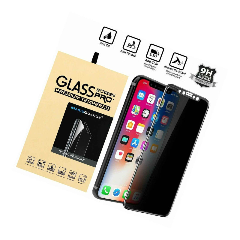 3D Privacy Anti Spy Full Tempered Glass Screen Protector For Apple Iphone X