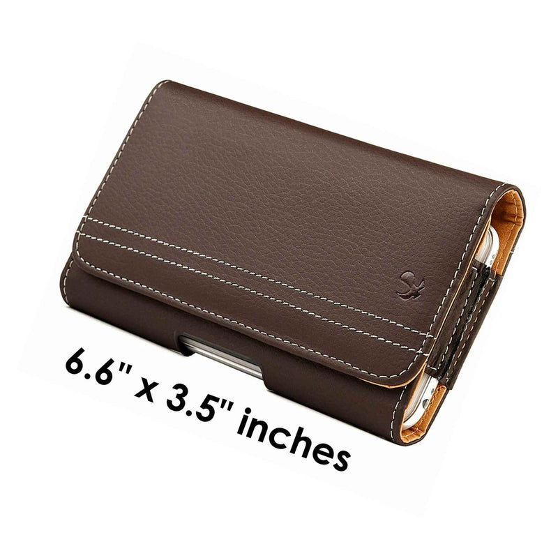 For Samsung Galaxy S20 Ultra 5G Brown Pu Leather Pouch Belt Clip Holster Case