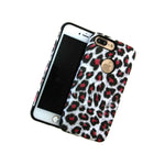 Iphone 7 8 Plus Hybrid Hard Soft Rubber Armor Case Cover White Leopard