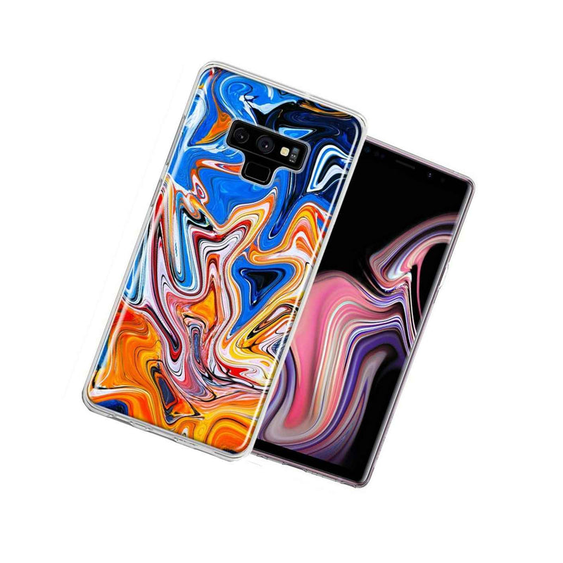 For Samsung Galaxy Note 9 Blue Orange Abstract Hybrid Phone Case