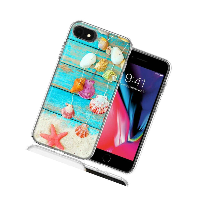 For Apple Iphone 7 8 Se Seashell Wind Chimes Hybrid Phone Case