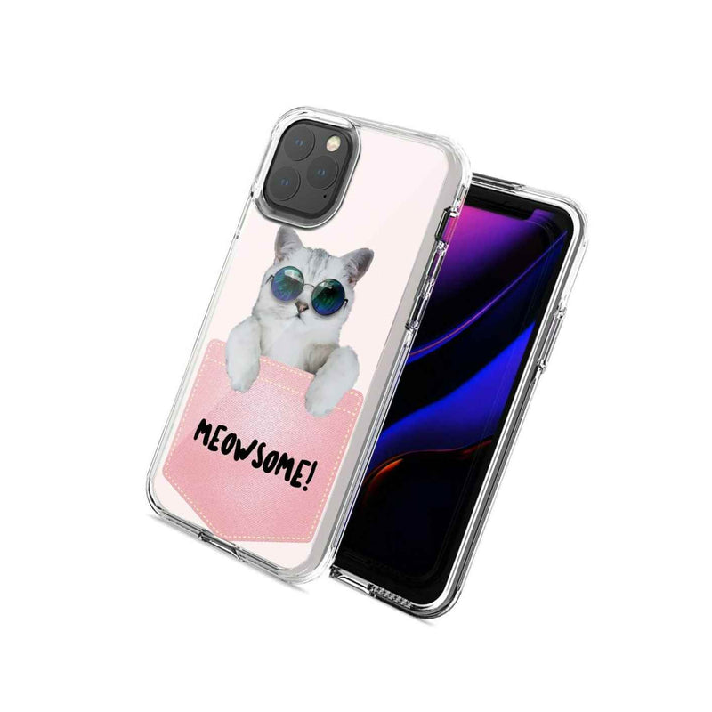 For Apple Iphone 12 Pro 12 Meowsome Cat Design Double Layer Phone Case Cover