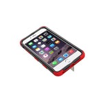 For Iphone 6 6S Plus Hard Soft Rubber Hybrid Skin Case Cover Red Kickstand