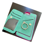 Iphone Se 2Nd Gen 2020 Teal Blue Pink Credit Card Wallet Ring Holder Case
