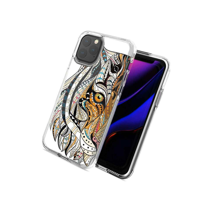 For Apple Iphone 12 Pro 12 Mosaic Tiger Face Design Double Layer Phone Case