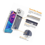 For Iphone 12 Pro Max 6 7 Hard Tpu Rubber Case Clear Credit Card Slot Cover