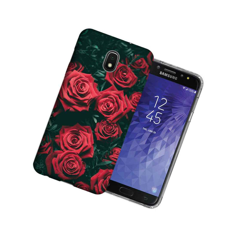 For Samsung Galaxy J3 J337 2018 Achieve Red Roses Slim Phone Case Cover
