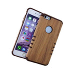 For Iphone 6 6S Plus Hybrid Slim Fit Armor Skin Case Cover Brown Wood Armor