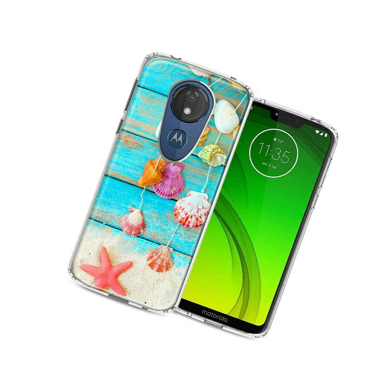 For Motorola Moto G7 Power Supra Seashell Wind Chimes Hybrid Phone Case