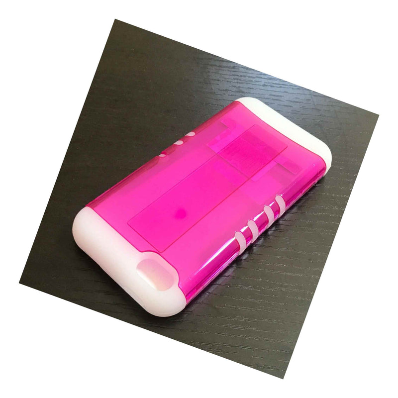 For Iphone 5C Hard Soft Rubber Hybrid Armor Case Pink Clear Glow In The Dark