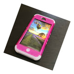 For Iphone 5C Hard Soft Rubber Hybrid Armor Case Pink Clear Glow In The Dark