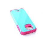 Kyocera Hydro Wave Air Hard Tpu Gummy Rubber Hybrid Case Turquoise Blue Pink