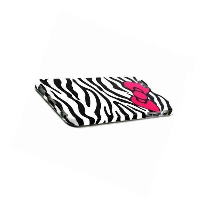 For Iphone 6 6S Hard Rubber Gummy Skin Case Cover Black Zebra Hello Kitty Bow