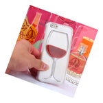For Iphone 6 6S Plus Red Wine Glass Liquid Transparent Hard Pc Case Cover