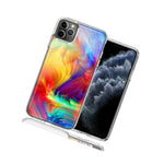 For Apple Iphone 12 Mini Feather Paint Design Double Layer Phone Case Cover