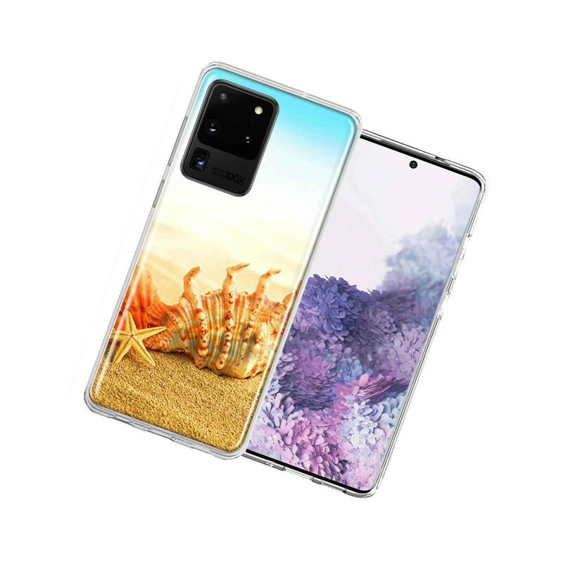 For Samsung Galaxy S20 Ultra Beach Shell Design Double Layer Phone Case