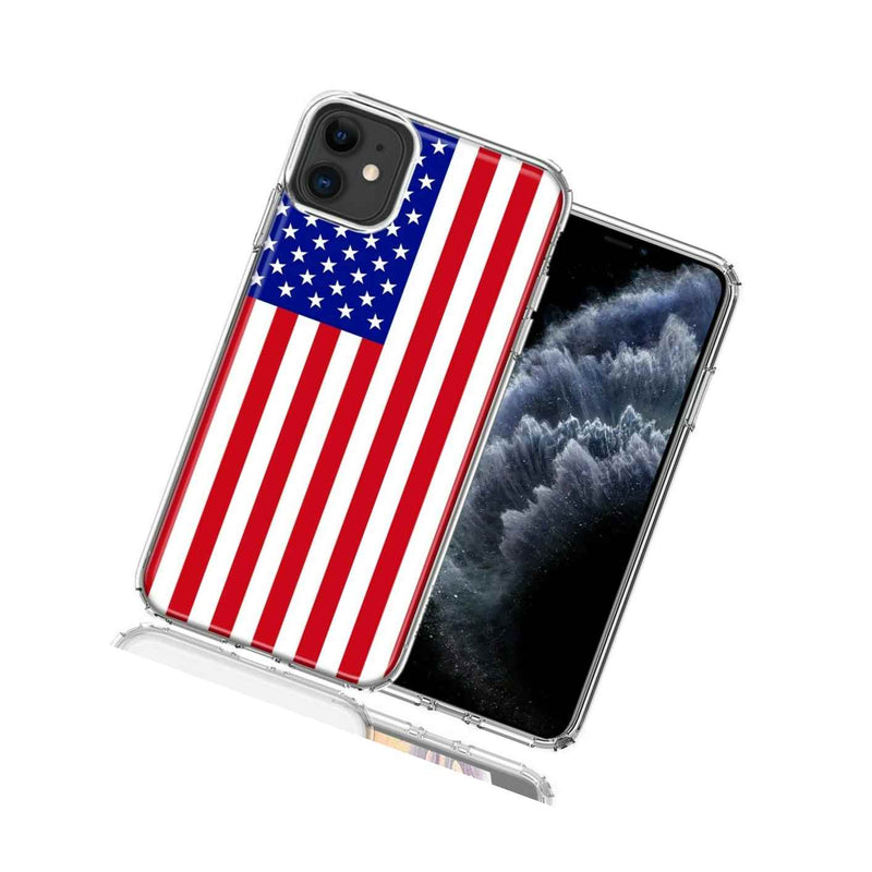 For Apple Iphone 12 Mini Usa American Flag Design Double Layer Phone Case