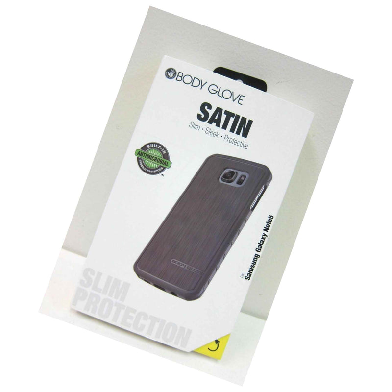 New Body Glove Satin Gray Case For Samsung Galaxy Note 5 Retail Packing