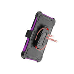 Iphone Xs Max 6 5 Purple Heavy Duty Belt Clip Holster Case W Tempered Glass