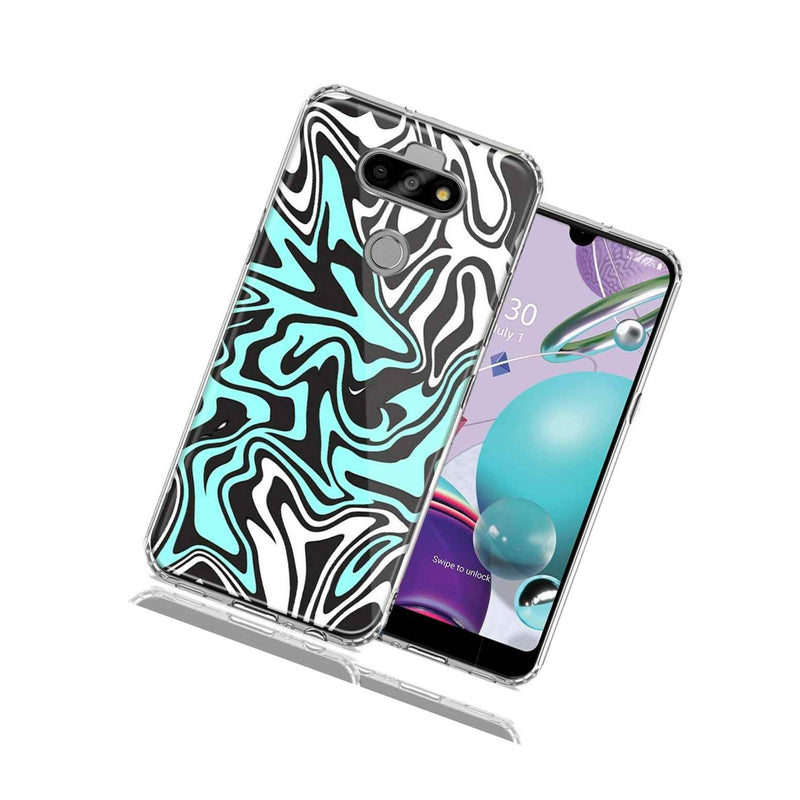 For Lg Aristo 5 K31 Fortune 3 Mint Black Abstract Design Double Layer Phone Case