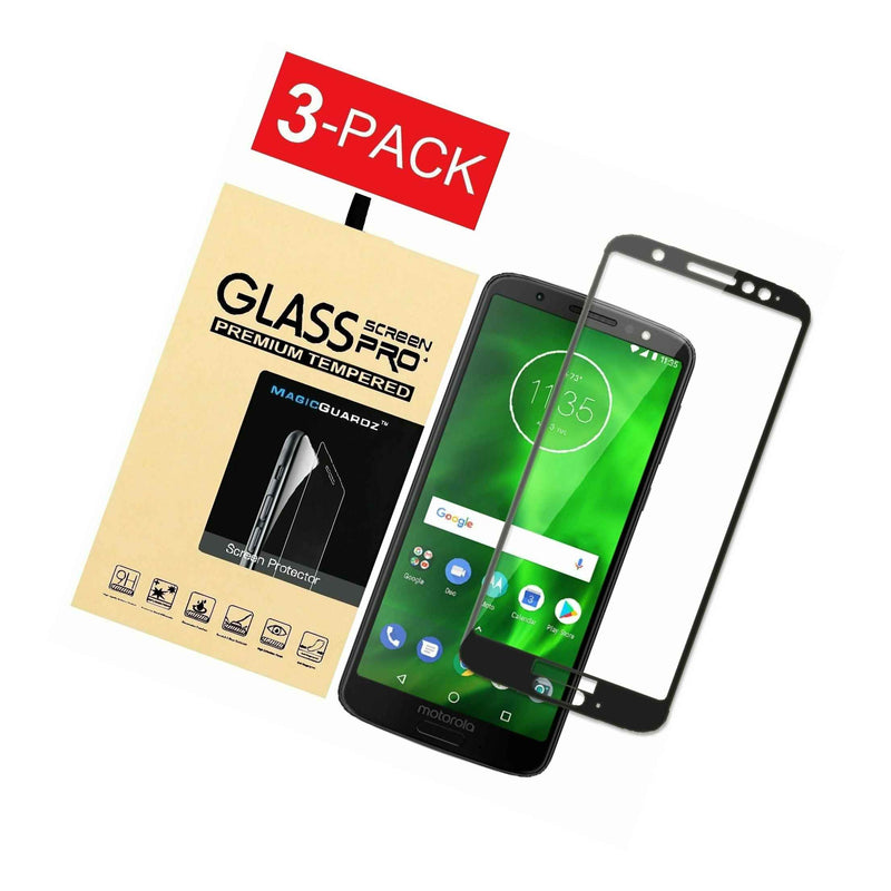 3 Pack For Motorola Moto G6 Full Cover Tempered Glass Screen Protector Guard