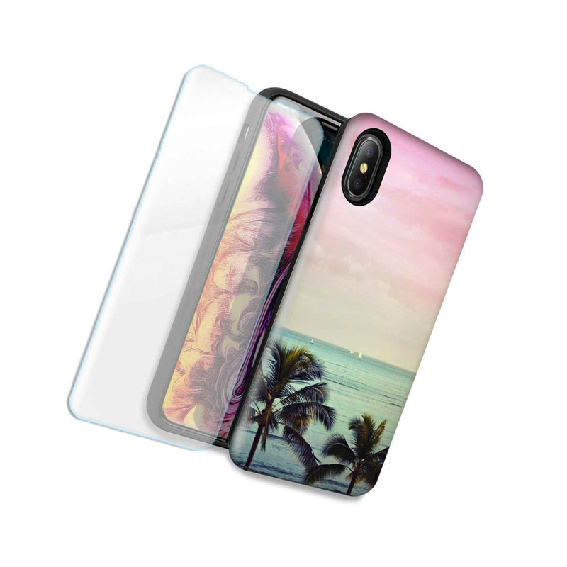 Vacation Dreaming Double Layer Case Glass Screen For Apple Iphone Xr