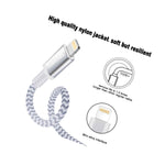 6Ft Fast Charge Mfi Genuine Braided Usb Charging Cable For Apple
