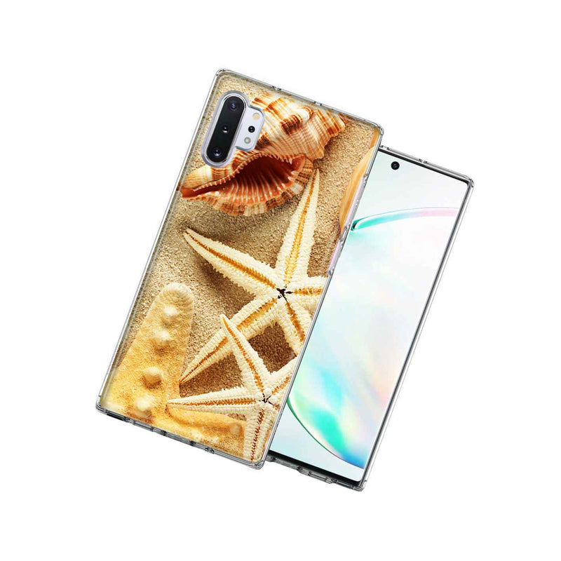 For Samsung Galaxy Note 10 Plus Sand Shells Starfish Double Layer Phone Case