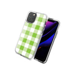 For Apple Iphone 12 Pro 12 Green Plaid Design Double Layer Phone Case Cover